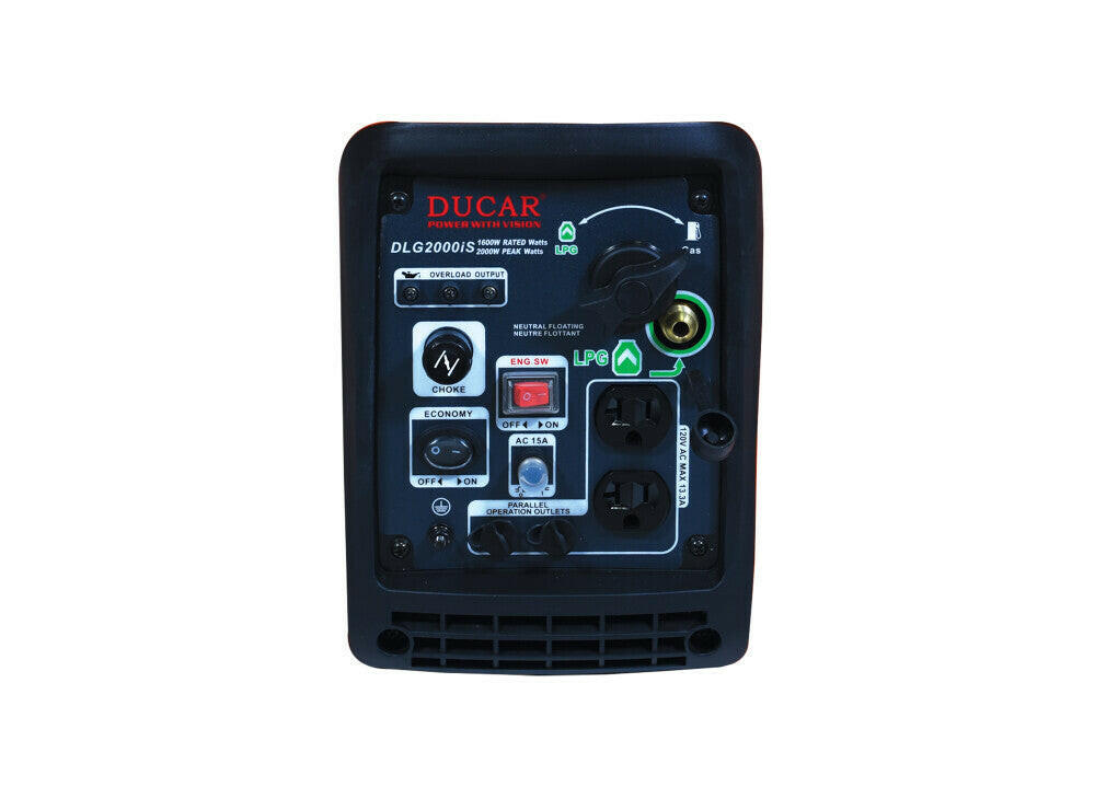 Génératrice silencieuse 2000W (Dual Fuel: Propane et essence) - Dustin CT Mini Moto